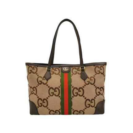 Gucci Ophidia Medium GG Supreme Canvas & Leather Shoulder Bag with Web Stripe and Double G